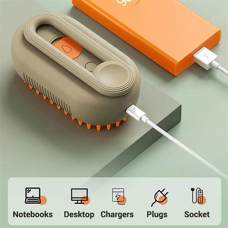 Cloudora 3-in-1 Steam Grooming Brush — Self-Cleaning Comb with Water Spray for Cats & Dogs